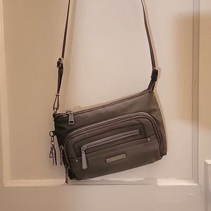 Small Gray Crossbody with lots of pockets!